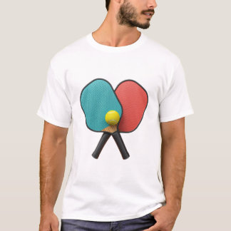 Minimalistische Pickleball Paddles Gele Bal T-shirt