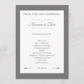 Minimalistische pijlen bruiloft | Grijs Programmakaart (Voorkant)