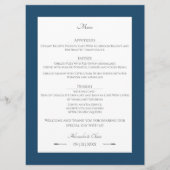 Minimalistische pijlen bruiloft | Marseille Blue Menu (Voorkant)