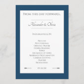 Minimalistische pijlen bruiloft | Marseille Blue Programmakaart (Voorkant)