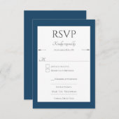 Minimalistische pijlen bruiloft | Marseille Blue RSVP Kaartje (Voorkant / Achterkant)