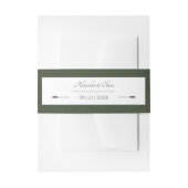 Minimalistische pijlen bruiloft | Olijfgroen Uitnodigingen Wikkel (Voorkant Voorbeeld)