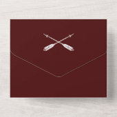 Minimalistische pijlen bruiloft | Rood All In One Uitnodiging (Achterkant)