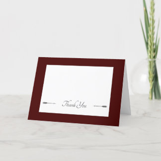 Minimalistische pijlen bruiloft | Rood Bedankkaart