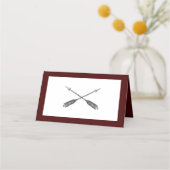 Minimalistische pijlen bruiloft | Rood Plaatskaartje (Achterkant)