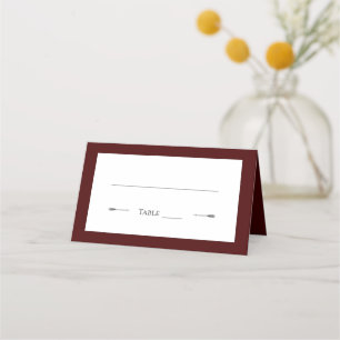 Minimalistische pijlen bruiloft Rood Plaatskaartje