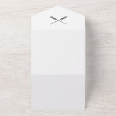 Minimalistische pijlen bruiloft | Wit All In One Uitnodiging (Buitenkant)