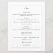 Minimalistische pijlen bruiloft | Wit Menu (Voorkant)