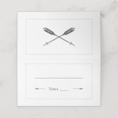 Minimalistische pijlen bruiloft | Wit Plaatskaartje (Buitenkant ongevouwen)
