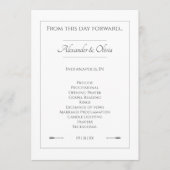 Minimalistische pijlen bruiloft | Wit Programmakaart (Voorkant)