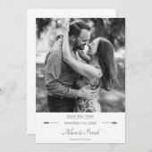 Minimalistische pijlen Foto de datum opslaan | Wit Save The Date (Voorkant / Achterkant)
