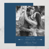 Minimalistische Pijlen Foto | Marseille Blauw Save The Date (Voorkant / Achterkant)