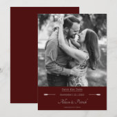 Minimalistische Pijlen Foto | Rood Save The Date (Voorkant / Achterkant)