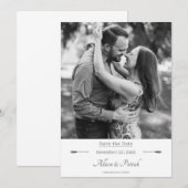 Minimalistische Pijlen Foto Save the Date | Wit (Voorkant / Achterkant)