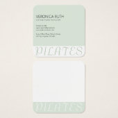 Minimalistische Pilates Mint Green Square Visiteka Vierkante Visitekaartjes (Voorkant /achterkant)