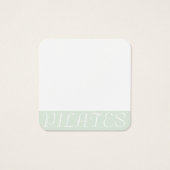 Minimalistische Pilates Mint Green Square Visiteka Vierkante Visitekaartjes (Achterkant)