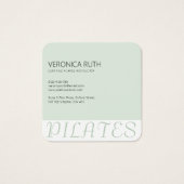 Minimalistische Pilates Mint Green Square Visiteka Vierkante Visitekaartjes (Voorkant)