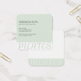 Minimalistische Pilates Mint Green Square Visiteka Vierkante Visitekaartjes