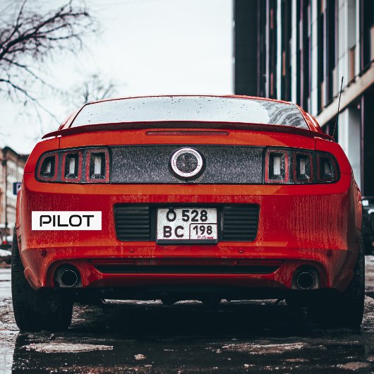 Minimalistische piloottypografie, eenvoudige lucht bumpersticker