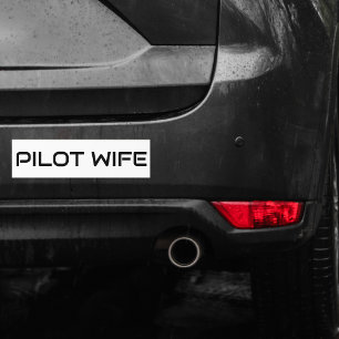 Minimalistische PILOT VROUW Typografie, Eenvoudige Bumpersticker