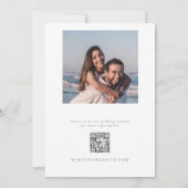 Minimalistische Pine Branch Winter QR Fotobruiloft Save The Date (Achterkant)