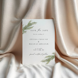 Minimalistische Pine Branch Winter Save The Date K Kaart