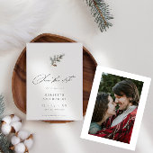 Minimalistische Pine Branch Winter Script Fotobrui Save The Date