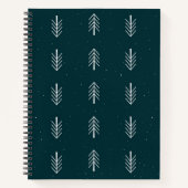 Minimalistische Pine Leaf Pattern Spiral Notitiebo Notitieboek (Voorkant)