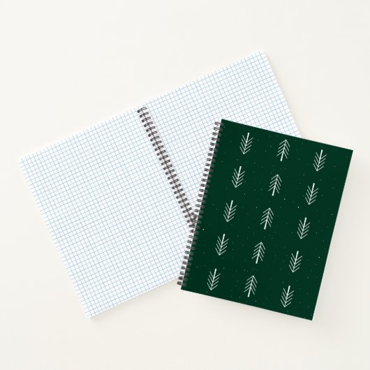 Minimalistische Pine Leaf Pattern Spiral Notitiebo Notitieboek (Binnen)