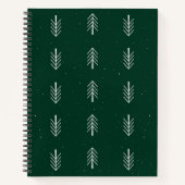 Minimalistische Pine Leaf Pattern Spiral Notitiebo Notitieboek (Voorkant)
