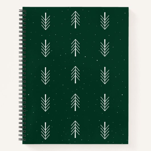 Minimalistische Pine Leaf Pattern Spiral Notitiebo Notitieboek (Voorkant)