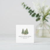 Minimalistische Pine Tree Forest Custom Vierkante Visitekaartje (Staand voorkant)
