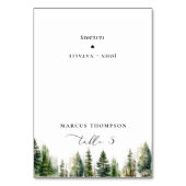 Minimalistische Pine tree Kalligrafie plaats kaart (Voorkant)