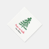 Minimalistische Pine Tree Peace op Earth Holiday Servet (Hoek)