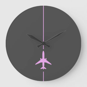 Minimalistische Pink Aviation Grote Klok