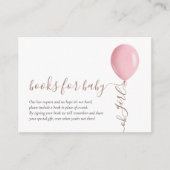Minimalistische Pink Balloon Baby shower Boeken vo Informatiekaartje (Voorkant)