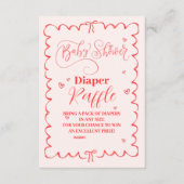 Minimalistische Pink Bow Doodle Baby Diapper Raffl Informatiekaartje (Voorkant)