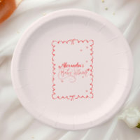 Minimalistische Pink Bow Doodle Baby shower