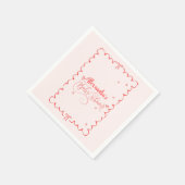 Minimalistische Pink Bow Doodle Baby shower Servet (Hoek)