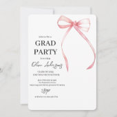 Minimalistische Pink Ribbon Graduation Party Kaart