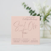 Minimalistische Pink Rose Gold Typografie Verstuur Kaart (Staand voorkant)