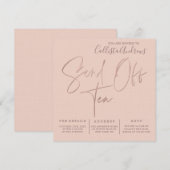 Minimalistische Pink Rose Gold Typografie Verstuur Kaart (Voorkant / Achterkant)