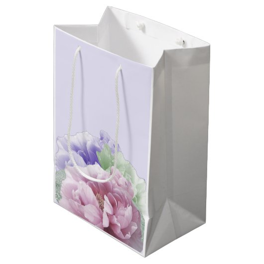 Minimalistische Pioenroos Cadeautas (Voorkant Gekanteld)