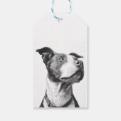 Minimalistische Pitbull Zwart en Wit Dank je Cadeaulabel (Achterkant)