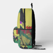 Minimalistische pizza met zonnebril bedrukte rugzak (Rechts)