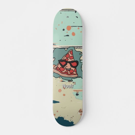Minimalistische pizza met zonnebril Classic Persoonlijk Skateboard (Voorkant)