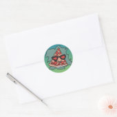 Minimalistische pizza met zonnebril ronde sticker (Envelop)