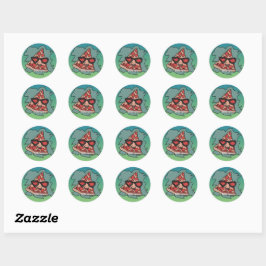 Minimalistische pizza met zonnebril ronde sticker