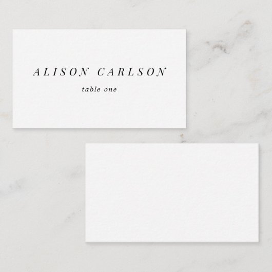 Minimalistische plaatskaart, eenvoudige plaatskaar informatiekaartje (Voorkant / Achterkant)