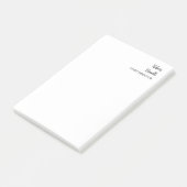 Minimalistische Plain Black & White Modern Post-it® Notes (Schuin)